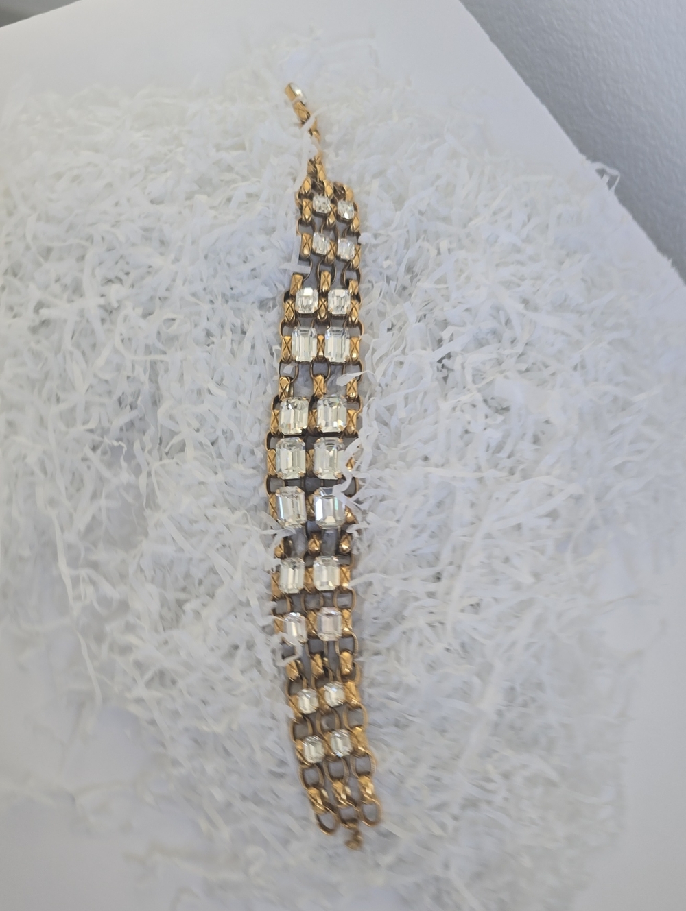 Gold Crystal Multi-Row Choker - Women's Jewelry